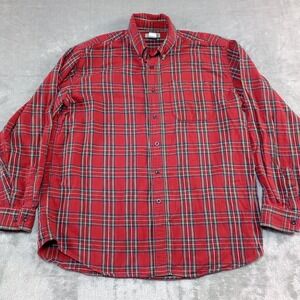 LL Bean Scotch Plaid Flannel Shirt Mens Large 100% Cotton Cozy Gorp Core Outdoor
